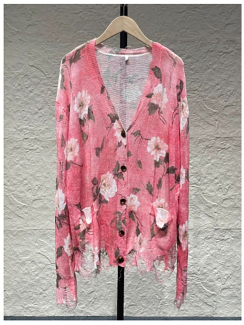 R13 NWOT Floral Boyfriend Distressed Cardigan S - Picture 4 of 16